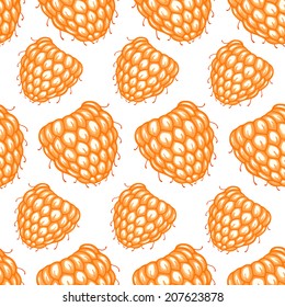 Seamless pattern with decorative raspberries. Vector illustration