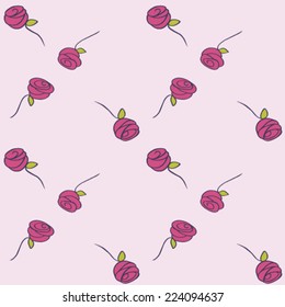 Seamless pattern with decorative rose.