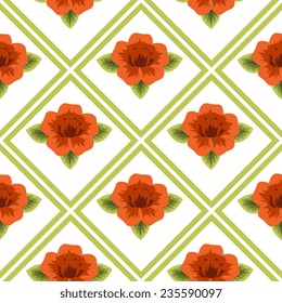 Seamless pattern with decorative rose