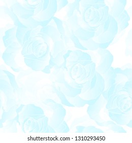 Seamless pattern decorative rose on white background. Vector.