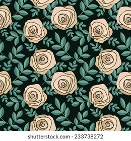 Seamless pattern with decorative roses