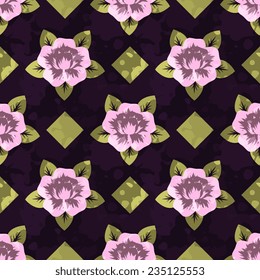 Seamless pattern with decorative roses