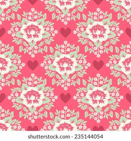 Seamless pattern with decorative roses