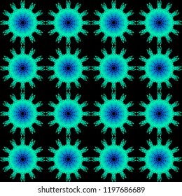  seamless pattern. Decorative round ornament. Geometric design element.