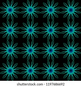  seamless pattern. Decorative round ornament. Geometric design element.