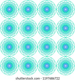  seamless pattern. Decorative round ornament. Geometric design element.
