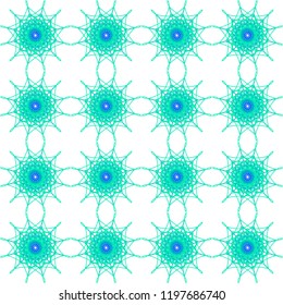  seamless pattern. Decorative round ornament. Geometric design element.