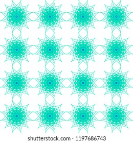  seamless pattern. Decorative round ornament. Geometric design element.