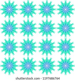  seamless pattern. Decorative round ornament. Geometric design element.
