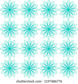  seamless pattern. Decorative round ornament. Geometric design element.