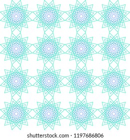  seamless pattern. Decorative round ornament. Geometric design element.