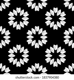 Seamless pattern with decorative snowflakes. Can be used for social media, posters, email, print, ads designs.