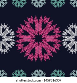 Seamless pattern with Decorative Snowflakes. Merry Christmas! Vector illustration. Can be used for wallpaper, textile, invitation card, wrapping, web page background.
