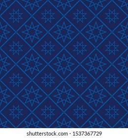 Seamless pattern with Decorative Snowflakes and Stars. Vector illustration for web design or print.