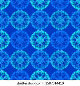 Seamless pattern with Decorative Snowflakes.  Vector illustration for web design or print.