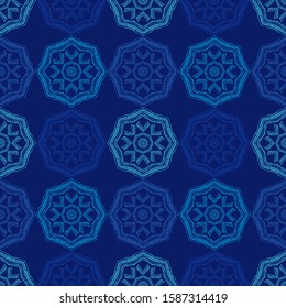 Seamless pattern with Decorative Snowflakes.  Vector illustration for web design or print.