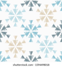 Seamless pattern with Decorative Snowflakes.  Vector illustration for web design or print.