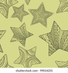 Seamless pattern with decorative stars
