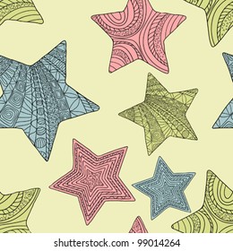 Seamless pattern with decorative stars