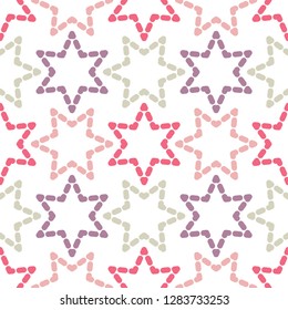 Seamless pattern with decorative stars. Stars consisting of points. Can be used for wallpaper, textile, invitation card, wrapping, web page background.