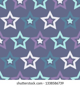 Seamless pattern with decorative stars. Stars in the sky. Can be used for wallpaper, textile, invitation card, wrapping, web page background.