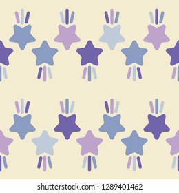 Seamless pattern with decorative stars. Star with rays. Simple design. Can be used for wallpaper, textile, invitation card, wrapping, web page background.