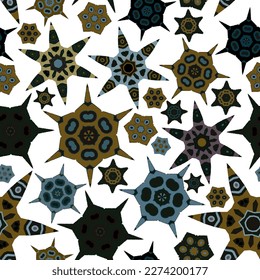 Seamless pattern with decorative stars. Vector file for designs.