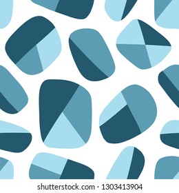 Seamless pattern with decorative stones. Vector texture with abstract mosaic collage design, colorful pebble fragments