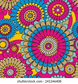 seamless pattern of decorative stylized flowers