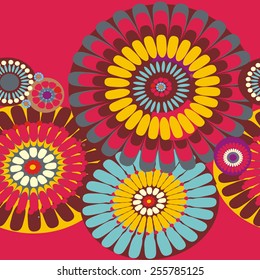 seamless pattern of decorative stylized flowers