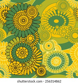 seamless pattern of decorative stylized flowers