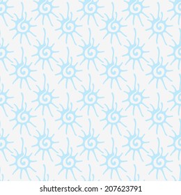 Seamless pattern with decorative stylized sun ornament. Vector illustration