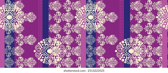 Padrão contínuo com flores decorativas de verão em cores brancas e cor-de-rosa, ilustração raster aquarela.