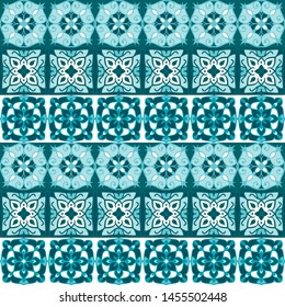 Seamless pattern of decorative tiles in retro style. Vector illustration