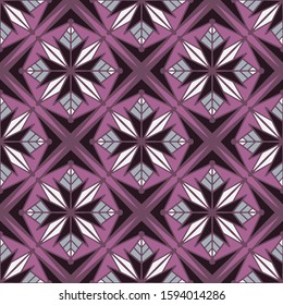 Seamless pattern of decorative tiles in retro style. Vector illustration