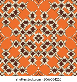 Seamless pattern of decorative tiles in retro style. Vector illustration