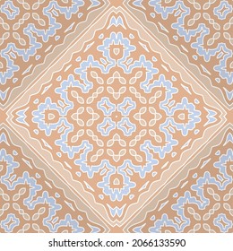 Seamless pattern of decorative tiles in retro style. Vector illustration