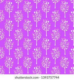 Seamless pattern with decorative trees