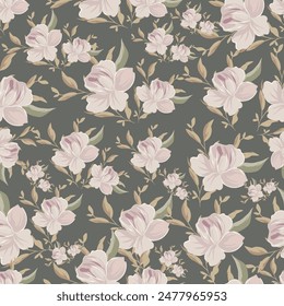 Seamless pattern with decorative tulips. Perfect for wallpapers, surface textures, textile, kids cloth, pattern fills, web page backgrounds and more creative designs