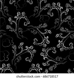 Patrón sin problemas con ramitas decorativas para Halloween. Vector