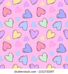 Seamless pattern with decorative valentines.