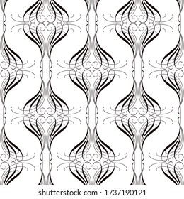 Seamless pattern of decorative vintage design elements