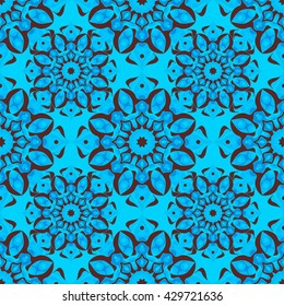Seamless pattern. Decorative vintage pattern with mandalas. Vector background