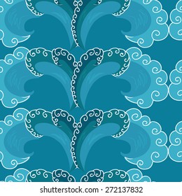 seamless pattern. decorative wave.shades of blue 