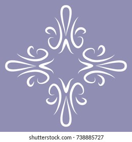 seamless pattern of decorative white elements on a blue background, vector illustration