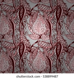 Seamless pattern with decorative white hibiscus flowers isolated on red. Vector delicate background.