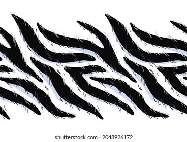 Seamless pattern with decorative zebra print. Animal stylized ornament, fur texture.