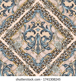 Seamless pattern of decorativefloral element in baroque style