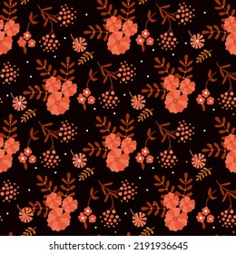seamless pattern with deep autumn night with bright colors and the brilliance of cold stars