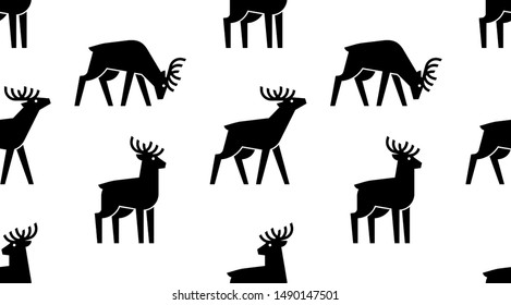 Seamless pattern with Deer logo. isolated on white background